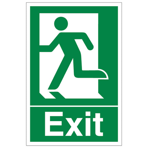 Exit Man Running Left Safety Sign Essential For Workplace
