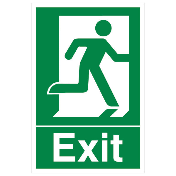 Exit Man Running Right Safety Sign Compliant For Workplace