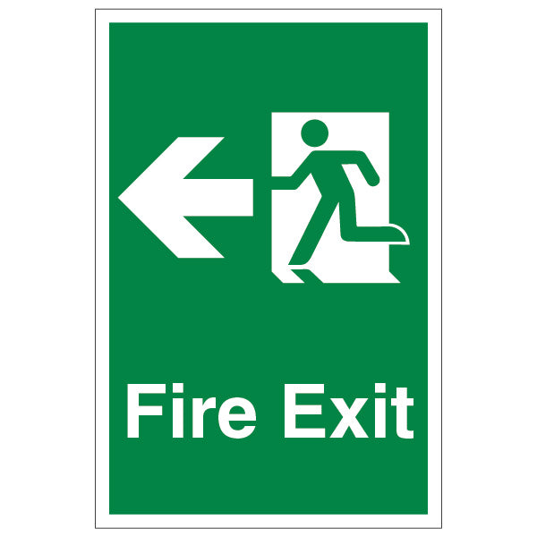 Fire Exit Arrow Left Safety Sign Compliant For Offices