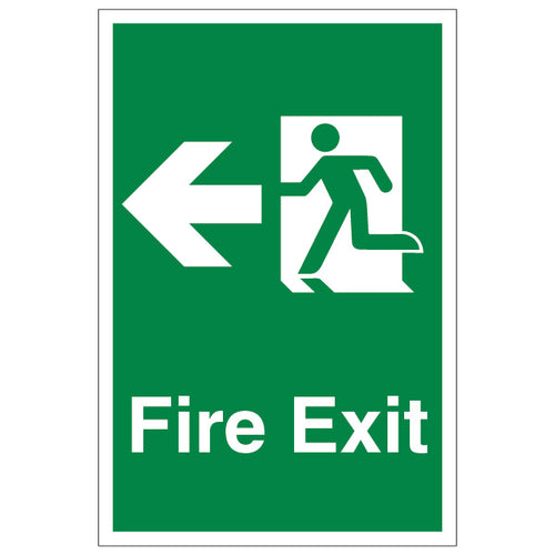 Fire Exit Arrow Left Safety Sign Compliant For Offices