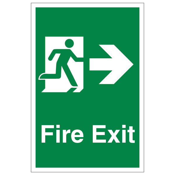 Fire Exit Arrow Right Safety Sign For Workplaces Durable