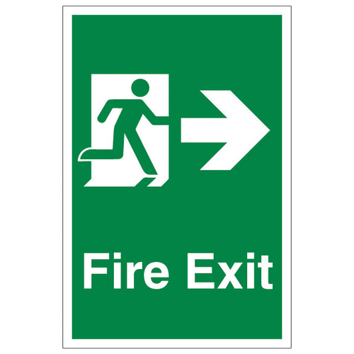 Fire Exit Arrow Right Safety Sign For Workplaces Durable