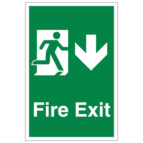 Fire Exit Arrow Down Safety Sign Durable For Workplace