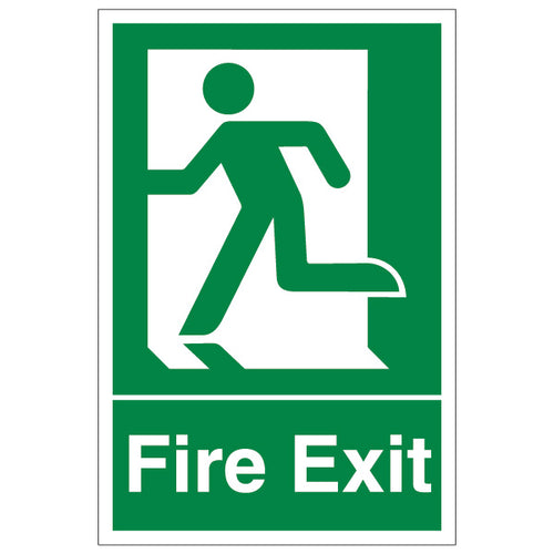Fire Exit Safety Sign Portrait Emergency Escape For Staff