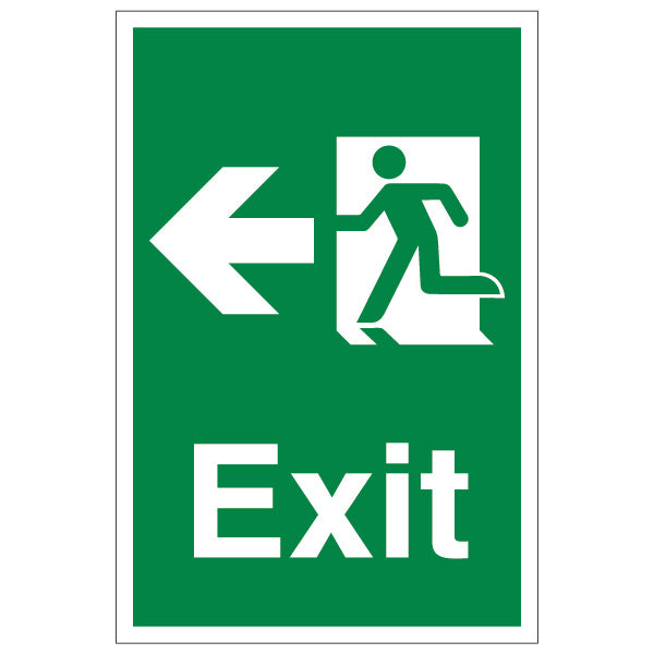 Exit Arrow Left Safety Sign Workplace Fast Evacuation