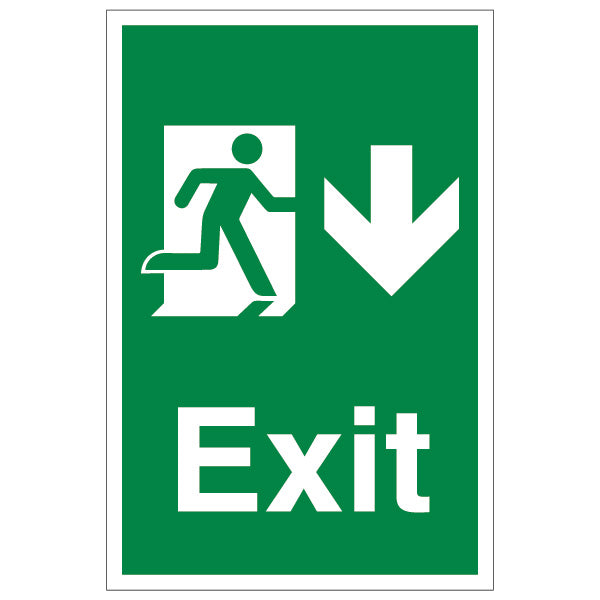 Exit Arrow Down Safety Sign For Workplaces Emergency