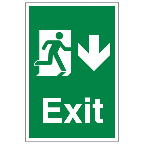 Exit Arrow Down Safety Sign For Workplaces Emergency