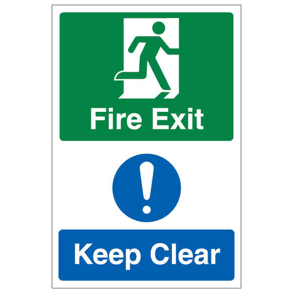 Fire Exit Keep Clear Safety Sign Compliant For Workplace