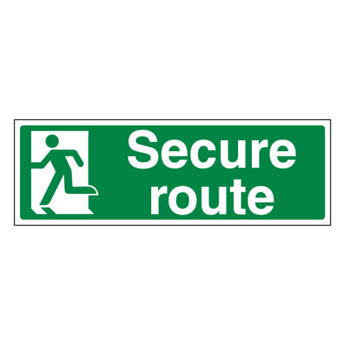 Secure Route Left Safety Sign ProtectUK Premises Evacuation