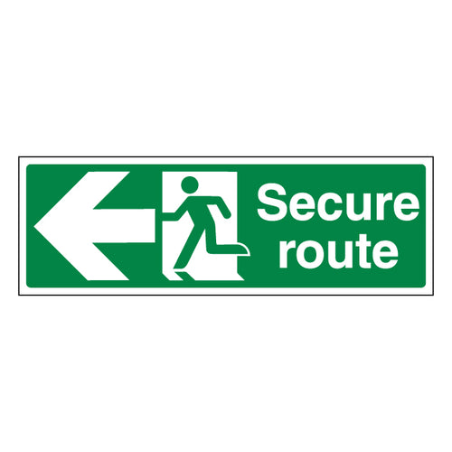 Secure Route Arrow Left Safety Sign For Premises Durable