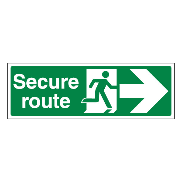 Secure Route Arrow Right Safety Sign For Premises ProtectUK