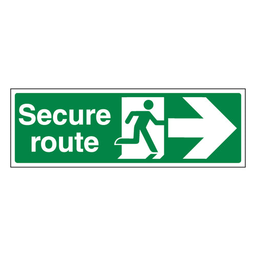 Secure Route Arrow Right Safety Sign For Premises ProtectUK