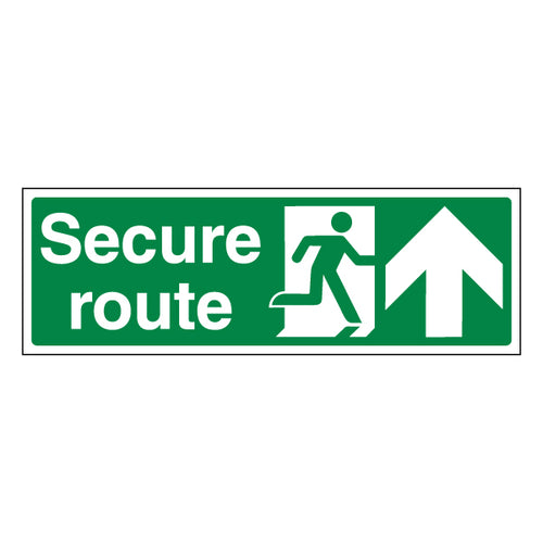 Secure Route Arrow Up Safety Sign Evacuation For Premises