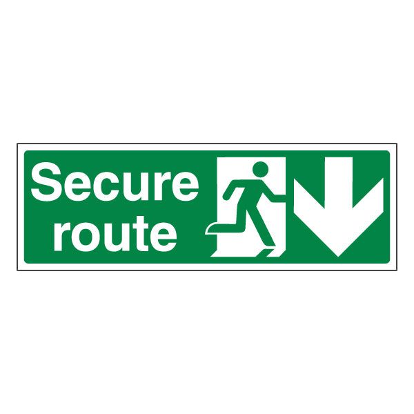 Secure Route Arrow Down Safety Sign For Workplace Staff