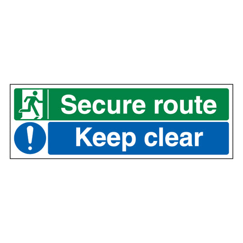 Secure Route Safety Sign Essential Evacuation For Staff