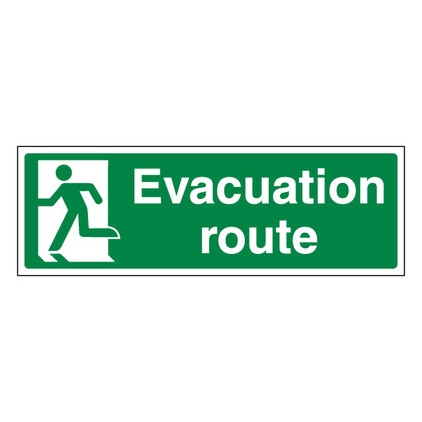 Evacuation Route Left Safety Sign ProtectUK For Buildings