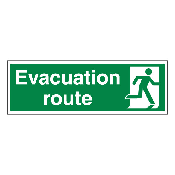 Evacuation Route Right Safety Sign Essential Visible