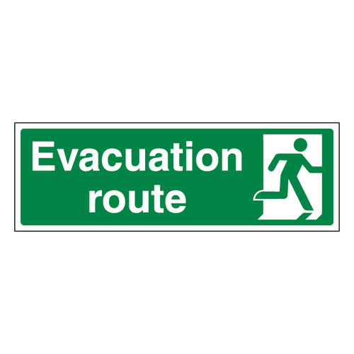 Evacuation Route Right Safety Sign Essential Visible