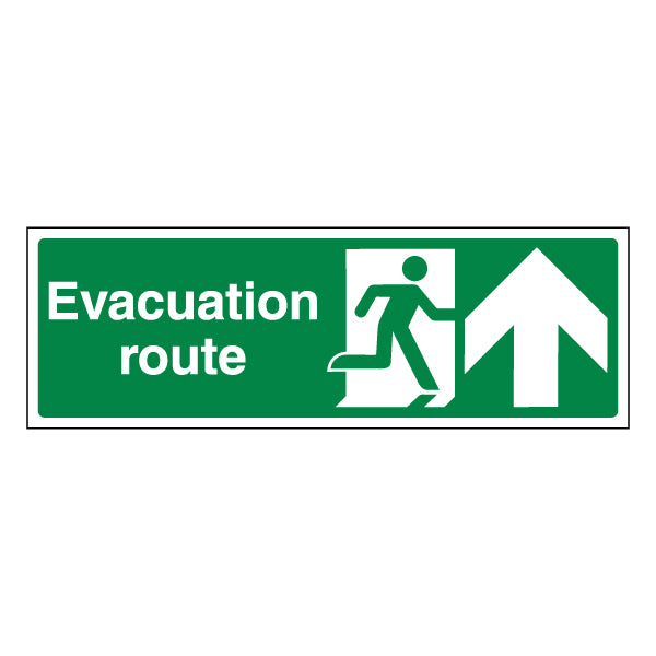 ProtectUK Evacuation Route Arrow Up Safety Sign Essential
