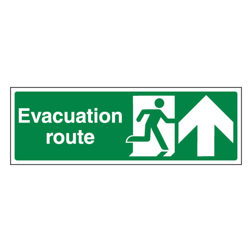 ProtectUK Evacuation Route Arrow Up Safety Sign Essential