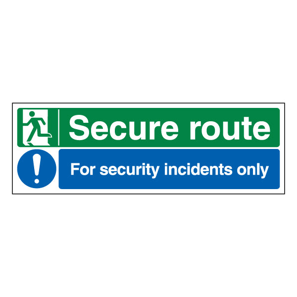 Safety Sign Secure Route Left Emergency Site ProtectUK