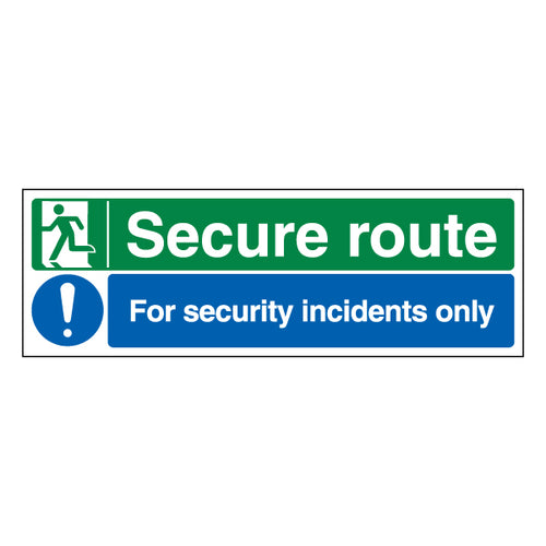 Safety Sign Secure Route Left Emergency Site ProtectUK