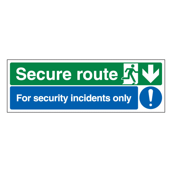 Secure Route Arrow Down Safety Sign For Security Teams