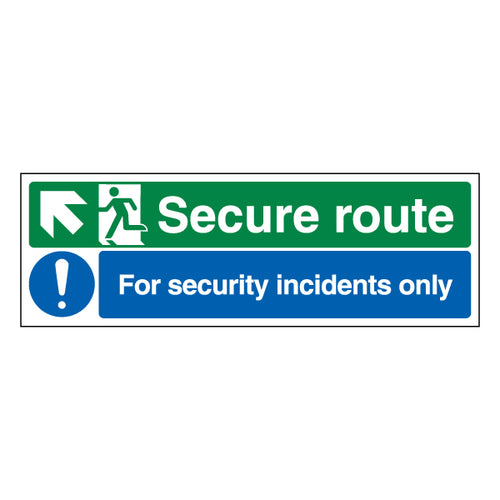 ProtectUK Security Safety Sign Arrow Up Left For Staff
