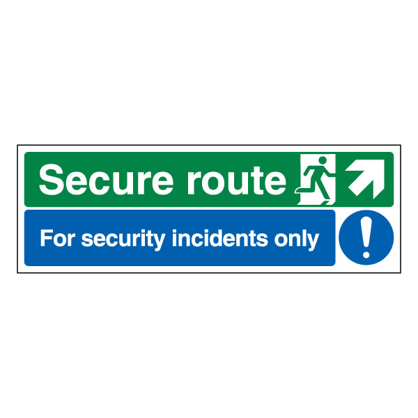 Secure Route Arrow Safety Sign Emergency Guide For Staff