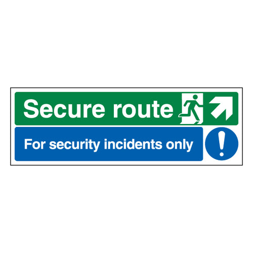 Secure Route Arrow Safety Sign Emergency Guide For Staff