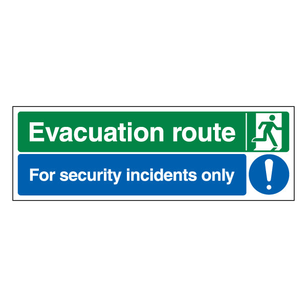 Evacuation Route Right Safety Sign ProtectUK For Managers