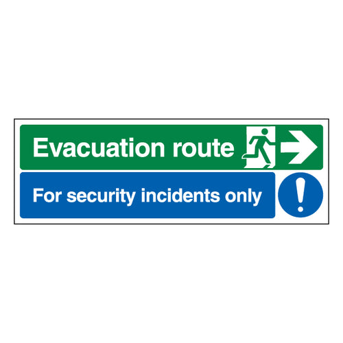 Evacuation Route Arrow Right Safety Sign ProtectUK Security