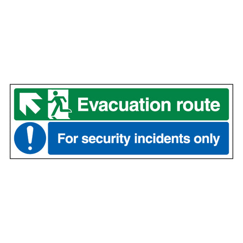 Evacuation Route Up Left Arrow Safety Sign For Security