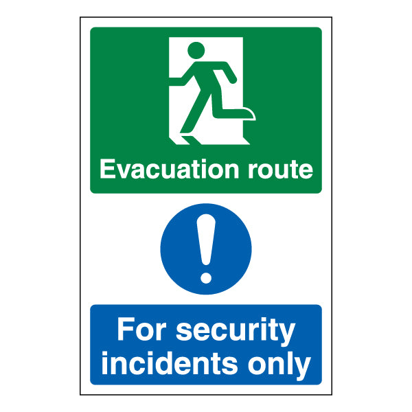 Evacuation Route Left Safety Sign ProtectUK For Security