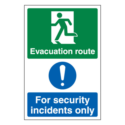 Evacuation Route Left Safety Sign ProtectUK For Security