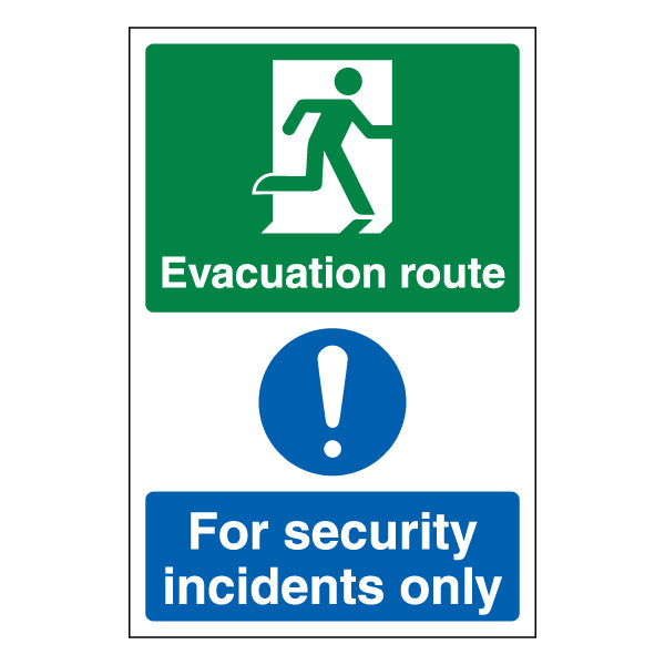 Evacuation Route Right Safety Sign ProtectUK For Premises