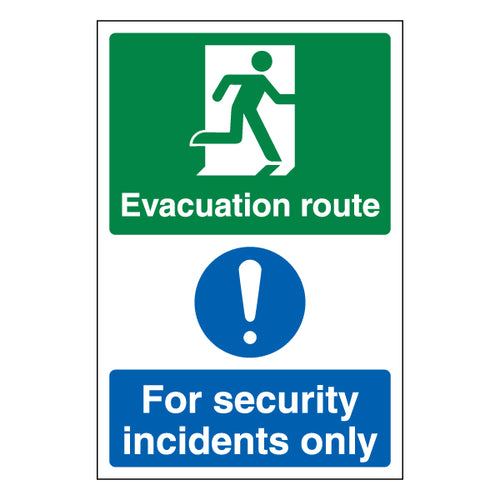Evacuation Route Right Safety Sign ProtectUK For Premises