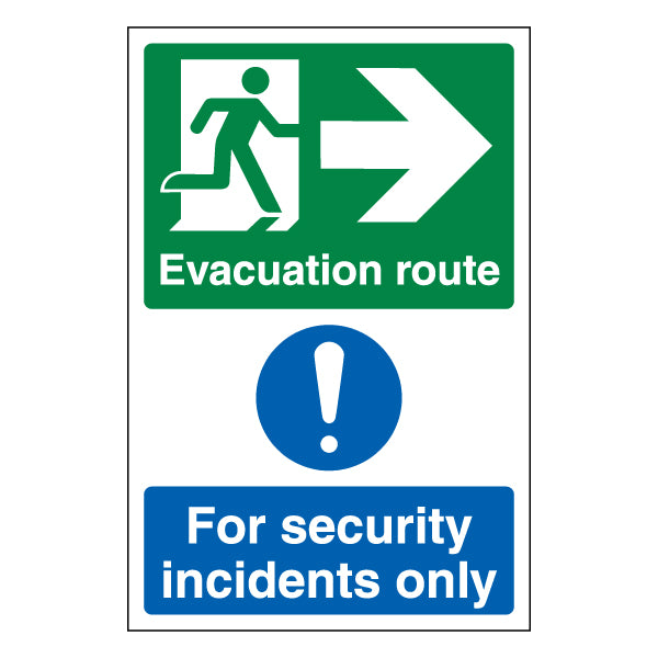 Evacuation Route Arrow Right Safety Sign ProtectUK Premises