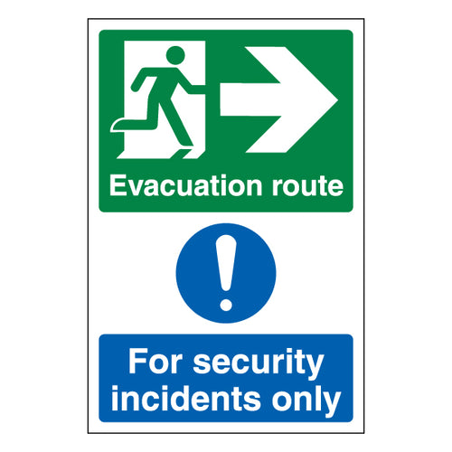 Evacuation Route Arrow Right Safety Sign ProtectUK Premises