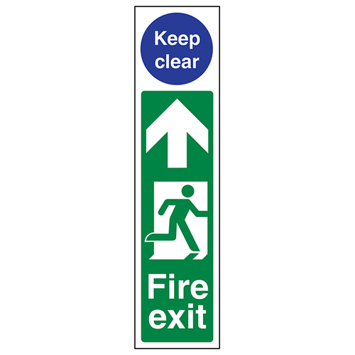 Fire Exit Door Plate Right Keep Clear Safety Sign Staff