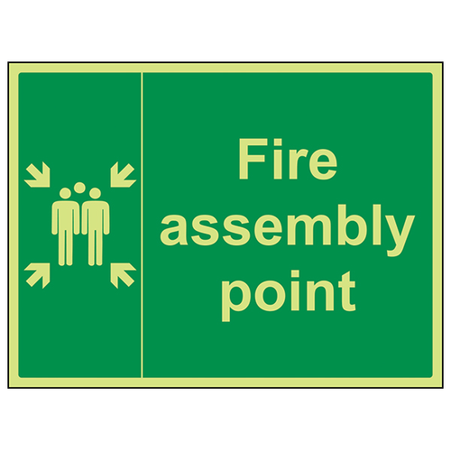 GITD Fire Assembly Point Safety Sign Large For Work