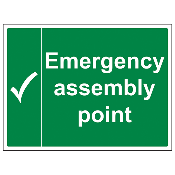 Emergency Assembly Point Safety Sign Large Landscape Site