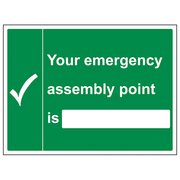 Emergency Assembly Point Safety Sign Large Visible Office