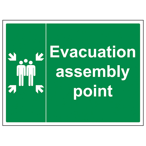 Evacuation Assembly Pt Safety Sign Large Landscape Office
