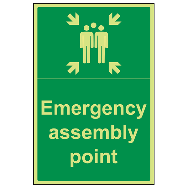 Glow In The Dark Emergency Assembly Point Site Safety Sign