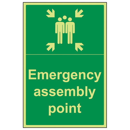 Glow In The Dark Emergency Assembly Point Site Safety Sign