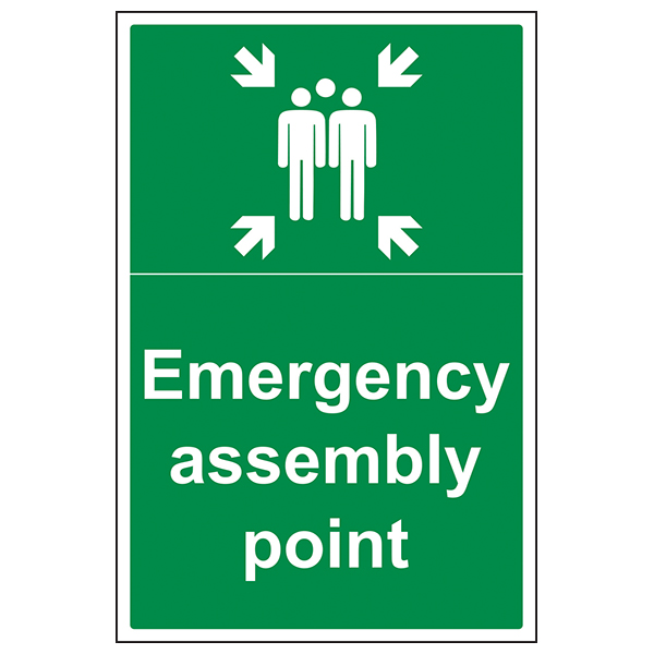 Emergency Assembly Point Safety Sign Compliant Workplace