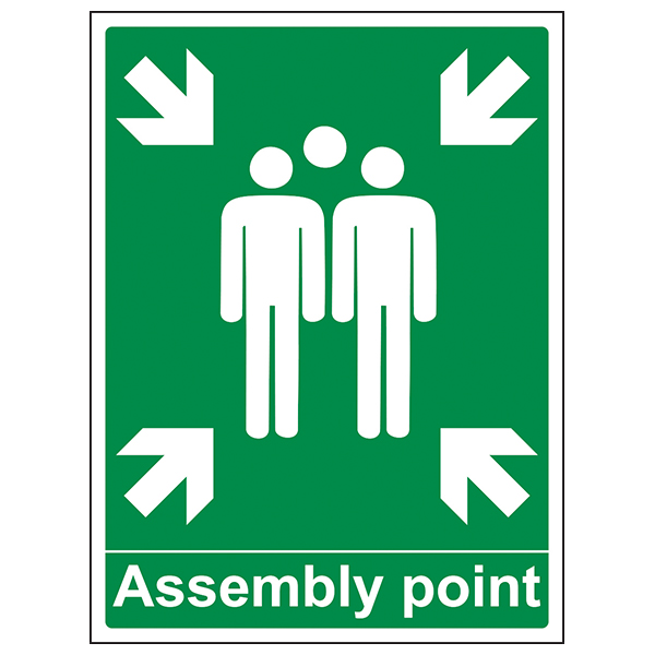 Assembly Point With Family Safety Sign Durable For Work