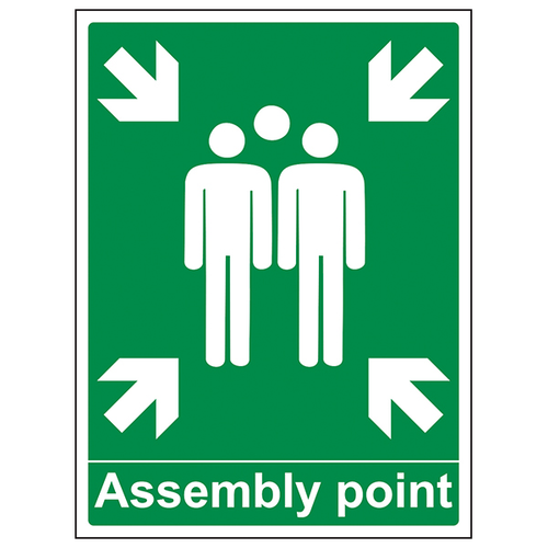Assembly Point With Family Safety Sign Durable For Work