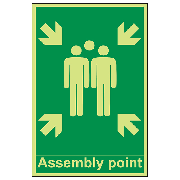 GITD Assembly Point Safety Sign Compliant For Workplaces